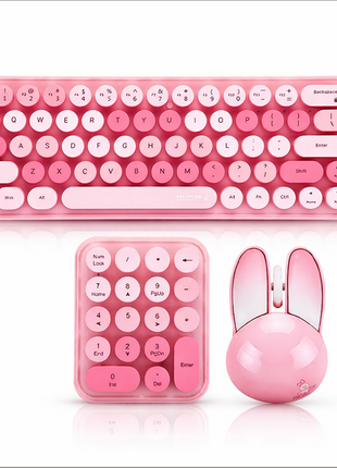 3-in-1 2.4GHz Wireless Keyboard, Numeric Keypad & Mouse Combo,Plug & Play, Battery Powered