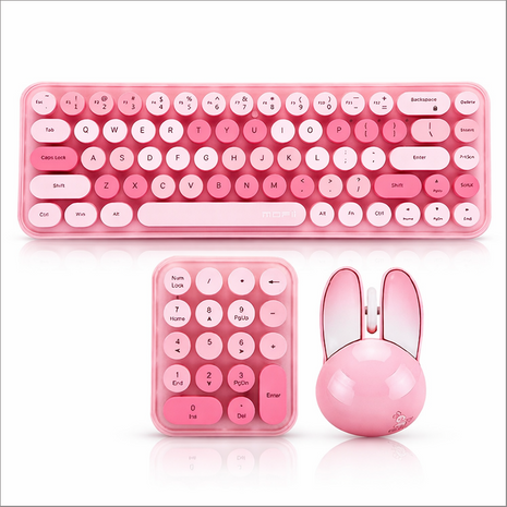 3-in-1 2.4GHz Wireless Keyboard, Numeric Keypad & Mouse Combo,Plug & Play, Battery Powered