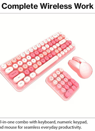 3-in-1 2.4GHz Wireless Keyboard, Numeric Keypad & Mouse Combo,Plug & Play, Battery Powered