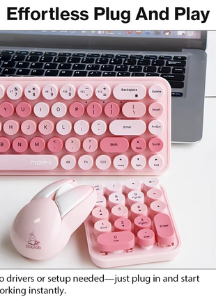 3-in-1 2.4GHz Wireless Keyboard, Numeric Keypad & Mouse Combo,Plug & Play, Battery Powered