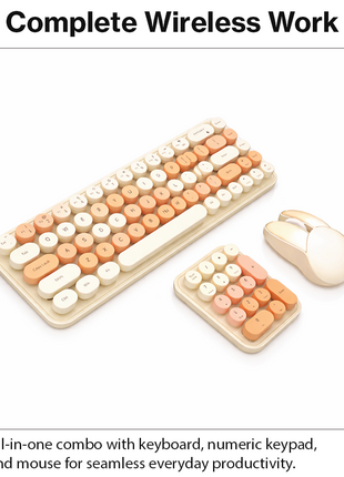 3-in-1 2.4GHz Wireless Keyboard, Numeric Keypad & Mouse Combo, Plug & Play, Battery Powered