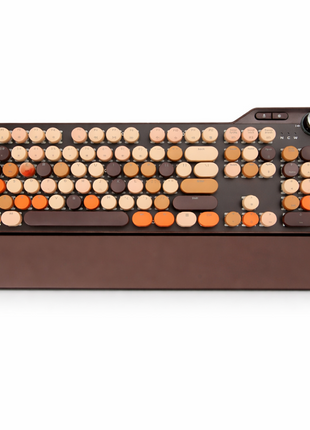 107-Key Wireless Keyboard Bluetooth 5.0 / 2.4G / USB-C Wired, Illuminated Backlight, Volume Dial, Magnetic Wrist Rest