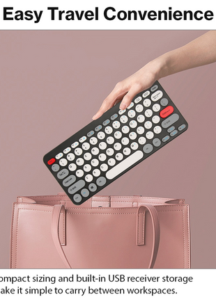 2.4G Wireless Keyboard and Mouse Combo with Numeric Keypad for Win, Mac, iOS & Android Black