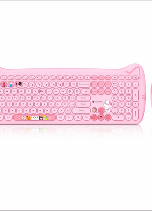 Kitty Cat Wireless Keyboard and Mouse Combo Silent 2.4G Set