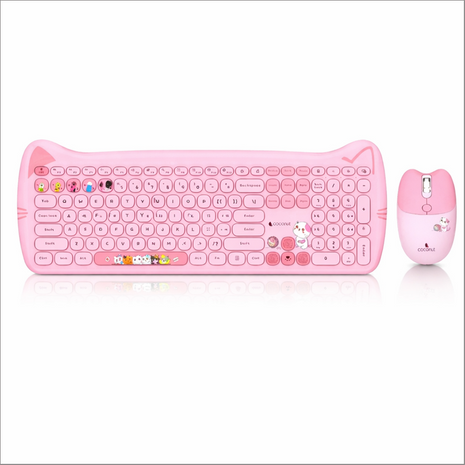Kitty Cat Wireless Keyboard and Mouse Combo Silent 2.4G Set
