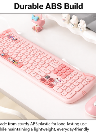 Kitty Cat Wireless Keyboard and Mouse Combo Silent 2.4G Set