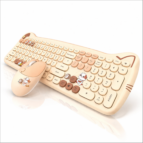 Kitty Cat Wireless Keyboard and Mouse Combo Silent 2.4G Set