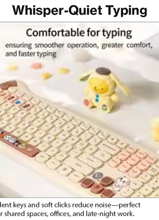 Kitty Cat Wireless Keyboard and Mouse Combo Silent 2.4G Set