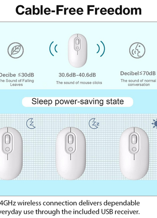 Rechargeable Wireless LED Mouse 450mAh Battery Silent Click Optical 2.4GHz USB
