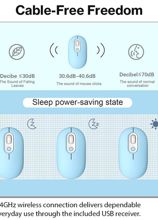 Rechargeable Wireless LED Mouse 450mAh Battery Silent Click Optical 2.4GHz USB
