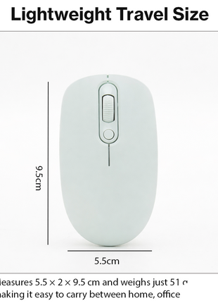 Rechargeable Wireless LED Mouse 450mAh Battery Silent Click Optical 2.4GHz USB