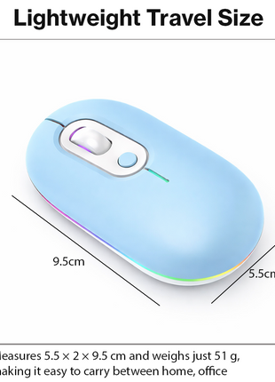 Rechargeable Wireless LED Mouse 450mAh Battery Silent Click Optical 2.4GHz USB