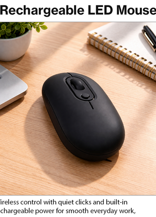 Rechargeable Wireless LED Mouse 450mAh Battery Silent Click Optical 2.4GHz USB