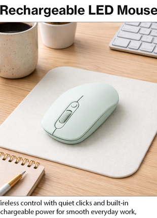 Rechargeable Wireless LED Mouse 450mAh Battery Silent Click Optical 2.4GHz USB