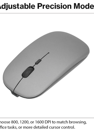 Wireless Mouse 1600 DPI – Bluetooth 5.0 2.4GHz Dual Mode – Matte Grey