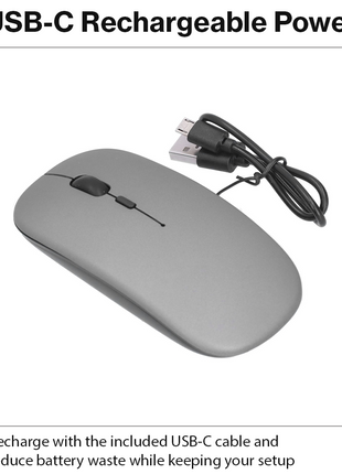 Wireless Mouse 1600 DPI – Bluetooth 5.0 2.4GHz Dual Mode – Matte Grey