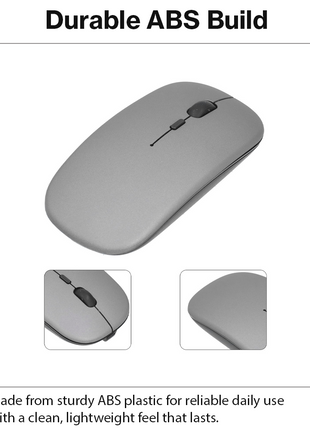 Wireless Mouse 1600 DPI – Bluetooth 5.0 2.4GHz Dual Mode – Matte Grey