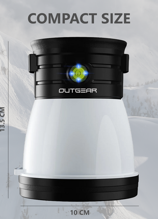 OutGear Solar Camping Lantern – Rechargeable LED Lantern with Flashlight and Power Bank – Emergency Light for Power Outages, Hiking, and Outdoor Use