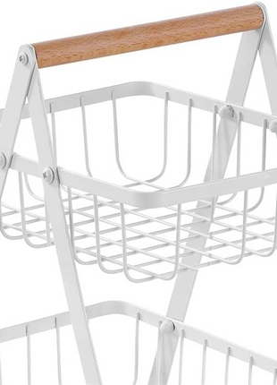 2-Tier Stainless Steel Countertop Fruit Basket, Kitchen Storage Stand.