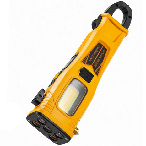 30W Solar + USB Rechargeable Emergency Light – Yellow LED Torch