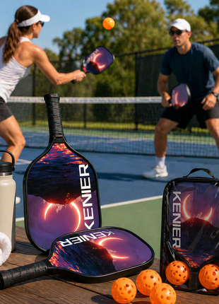 Pickleball Paddle Set – 2 Wooden Paddles, 4 Outdoor Balls, Carry Bag