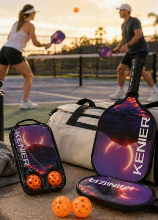 Pickleball Paddle Set – 2 Wooden Paddles, 4 Outdoor Balls, Carry Bag