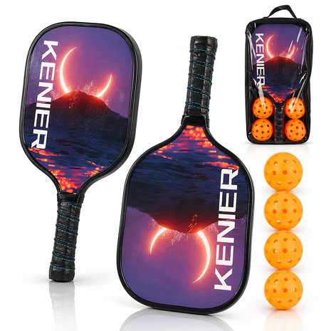 Pickleball Paddle Set – 2 Wooden Paddles, 4 Outdoor Balls, Carry Bag