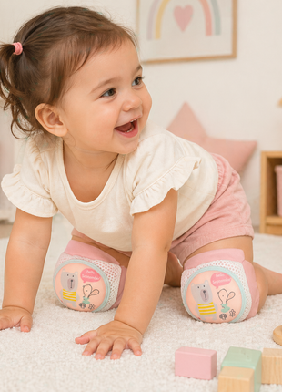 Baby Crawling Knee Pads – Soft Mesh Anti-Slip Cushioned Protectors – Breathable Cotton-Blend – Mixed Cartoon
