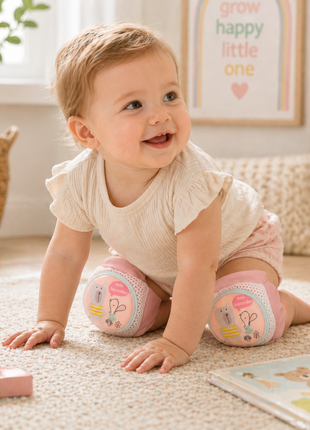Baby Crawling Knee Pads – Soft Mesh Anti-Slip Cushioned Protectors – Breathable Cotton-Blend – Mixed Cartoon