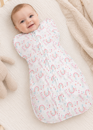 Baby Swaddle Sleep Sack with Twin Zip Closure, Functional Newborn Wrap Blanket,  Woodland Print