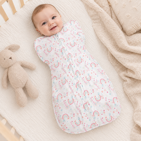 Baby Swaddle Sleep Sack with Twin Zip Closure, Functional Newborn Wrap Blanket,  Woodland Print