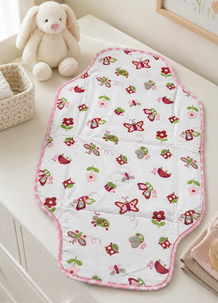 Waterproof Baby Changing Pad Mat Foldable Portable Diaper Changing Station Lightweight Travel Mat butterflies and flowers