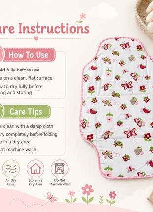 Waterproof Baby Changing Pad Mat Foldable Portable Diaper Changing Station Lightweight Travel Mat butterflies and flowers