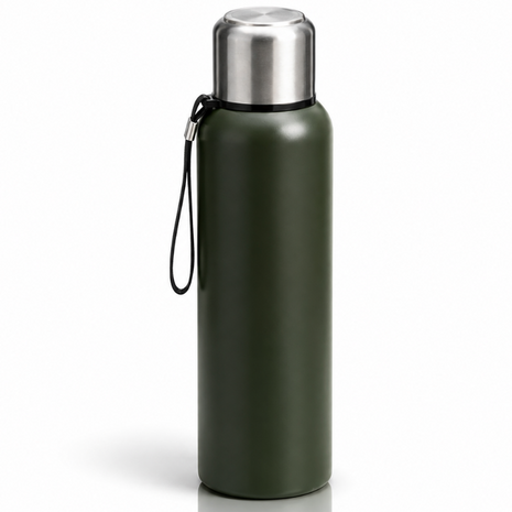 Stainless Steel Vacuum Flask with Filter – Double-Wall Insulated, Hot 24h / Cold 36h