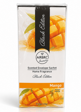 Black Edition mango Scented Envelope Sachet 15 g (0.53 oz) Home & Car Fragrance 12 Pack 10 × 18 cm Air Freshener Sachets