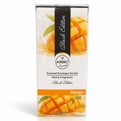 Black Edition mango Scented Envelope Sachet 15 g (0.53 oz) Home & Car Fragrance 12 Pack 10 × 18 cm Air Freshener Sachets