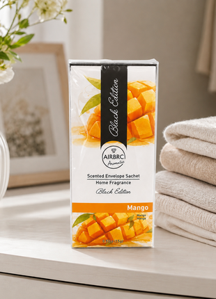 Black Edition mango Scented Envelope Sachet 15 g (0.53 oz) Home & Car Fragrance 12 Pack 10 × 18 cm Air Freshener Sachets