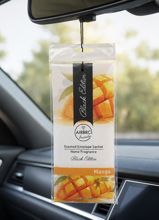 Black Edition mango Scented Envelope Sachet 15 g (0.53 oz) Home & Car Fragrance 12 Pack 10 × 18 cm Air Freshener Sachets