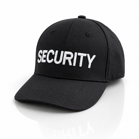 2-Pack Embroidered Security Caps – Adjustable Hook and Loop Closure, One Size Fits Most, Black, 100% Acrylic