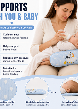 Infant Nursing Pillow Breastfeeding Arm Pad Sweat Absorbing Cotton Blend Feeding Support Cushion