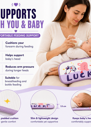 Infant Nursing Pillow Breastfeeding Arm Pad Sweat Absorbing Cotton Blend Feeding Support Cushion - Luck