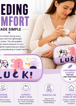 Infant Nursing Pillow Breastfeeding Arm Pad Sweat Absorbing Cotton Blend Feeding Support Cushion - Luck