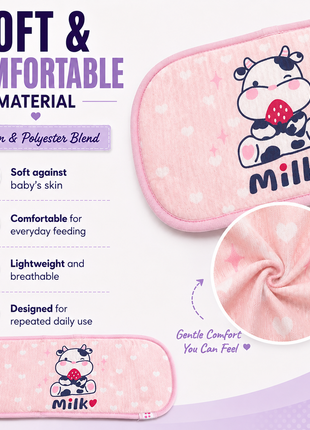 Infant Nursing Pillow Breastfeeding Arm Pad Sweat Absorbing Cotton Blend Feeding Support Cushion - Cow