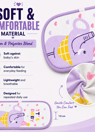 Infant Nursing Pillow Breastfeeding Arm Pad Sweat Absorbing Cotton Blend Feeding Support Cushion - Elephant