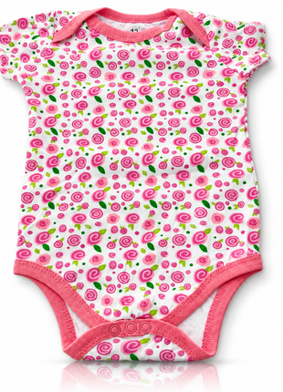 10 Piece Baby Gift Set 4 Cotton Short Sleeve Bodysuits 6 Cotton Towels with Mesh Storage Bag Pink 12 Months