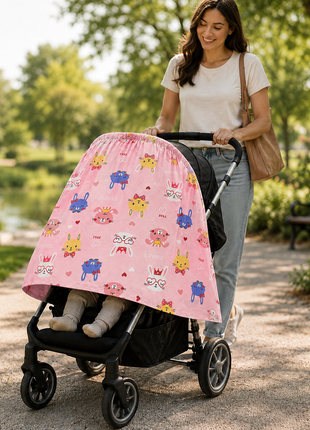 Multi-Use Stretch Baby Cover for Car Seat, Nursing, Stroller & High Chair