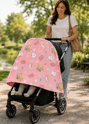 Multi-Use Stretch Baby Cover for Car Seat, Nursing, Stroller & High Chair