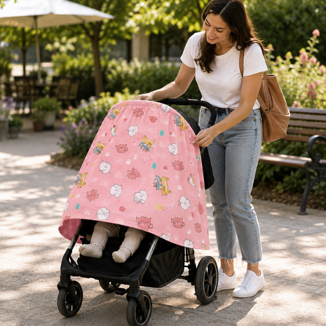 Multi-Use Stretch Baby Cover for Car Seat, Nursing, Stroller & High Chair