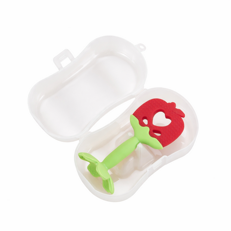 Fruit-Shaped Silicone Baby Teether for 3–12 Months – BPA-Free Soft Gum Toy