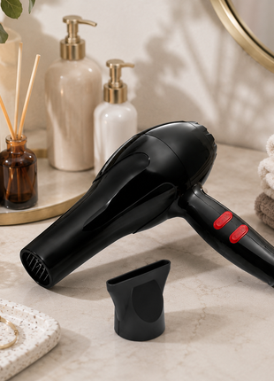 1800W Hair Dryer with Concentrator Nozzle, Ceramic Disk, 3 Heat and 2 Speed Settings, Cool Shot and Hanging Loop